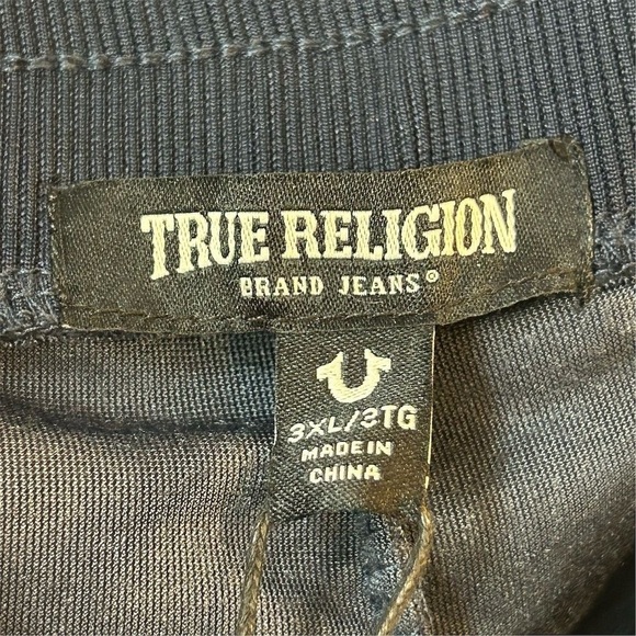 True Religion Men's 3XL Blue Velour Jogger Pants Elastic Waist 28" Inseam - Picture 9 of 11